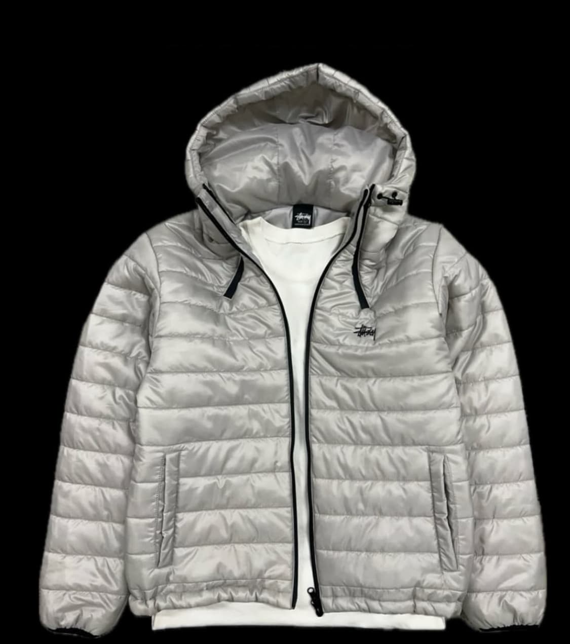 스투시 그레이 경량후드 패딩 상품이미지2
