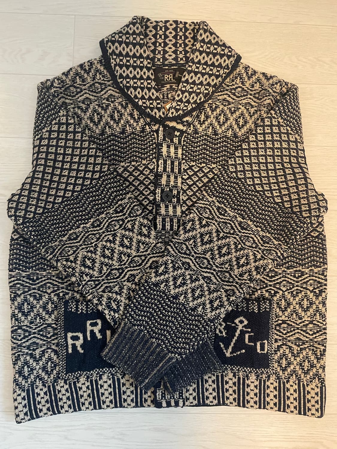 rrl 더블알엘 코튼 블렌드 숄 카디건 xl 상품이미지1