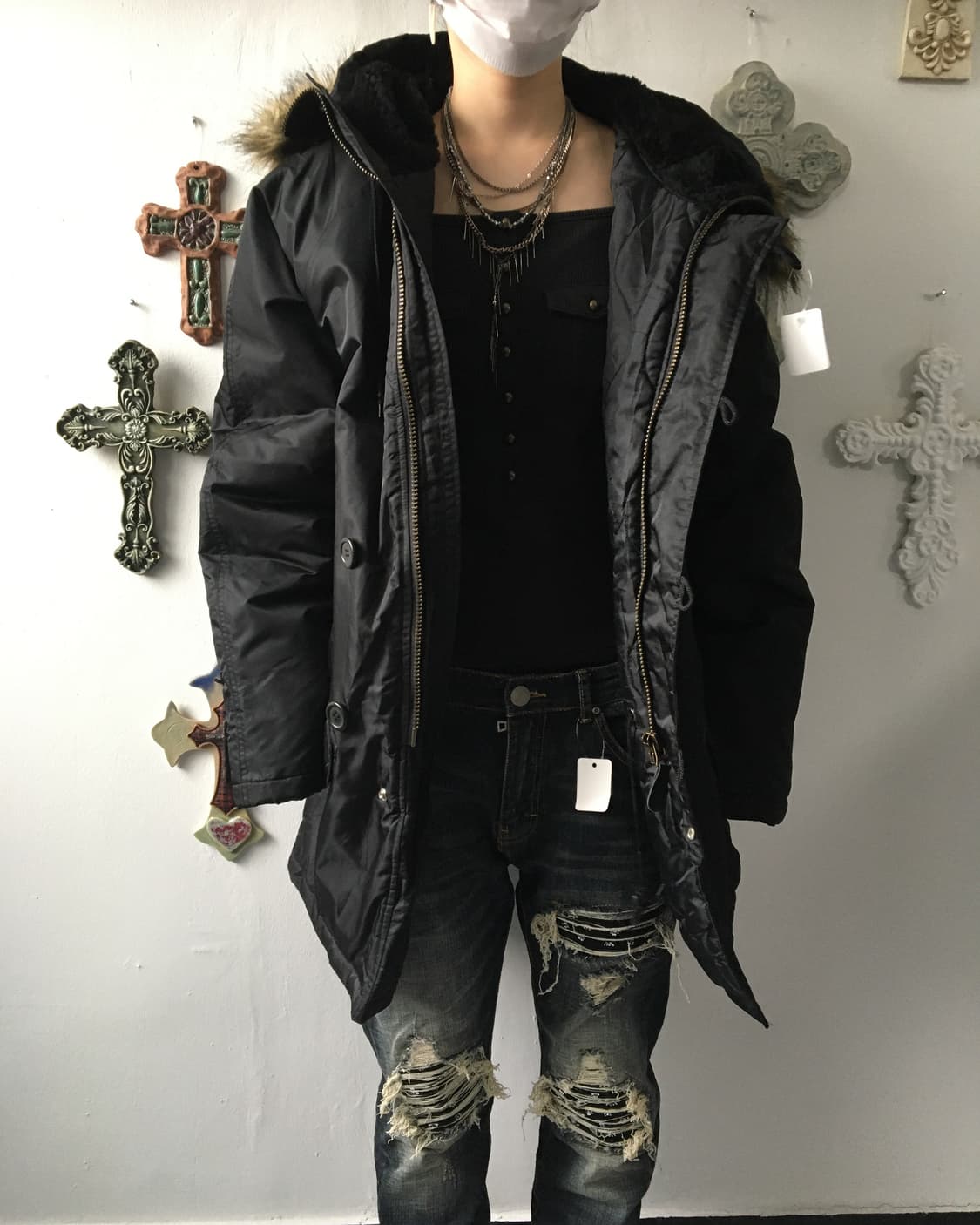 Fake fur hood filed jacket 상품이미지7