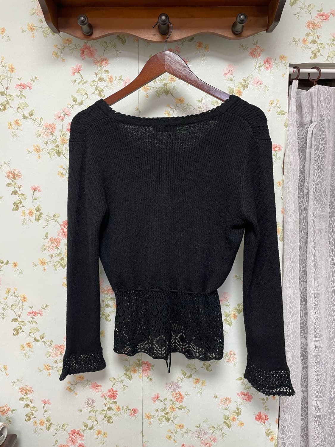 페플럼 그물 니트 가디건 상품이미지2