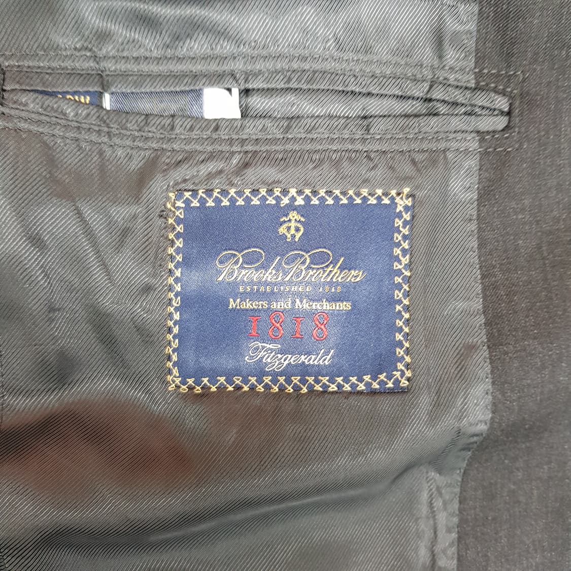브룩스브라더스 1818 피츠제럴드 울 싱글 블레이저 자켓 38S사이즈 상품이미지3