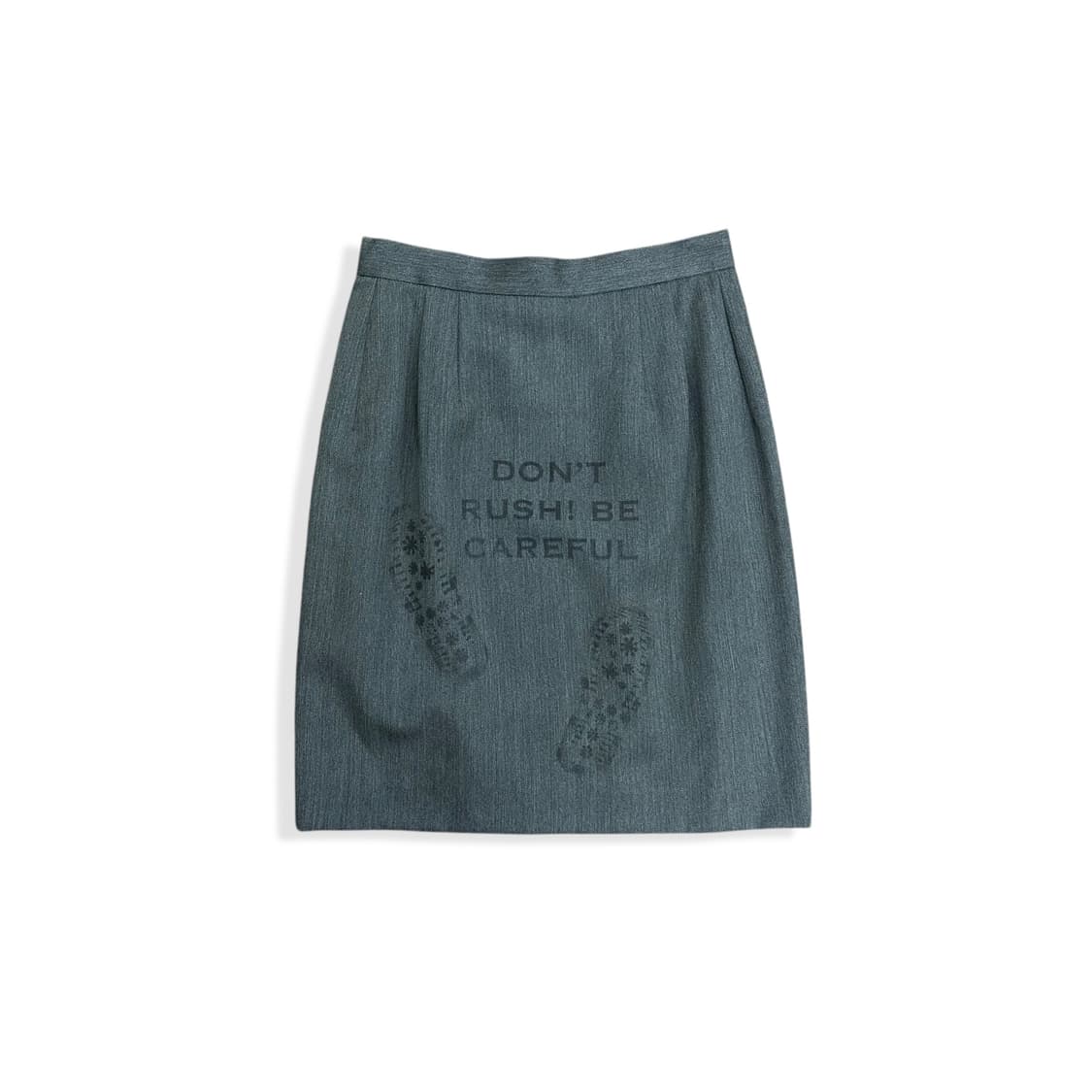 Footprint Printing Charcoal Midi Skirt 상품이미지1