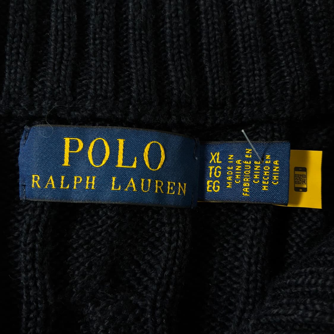 Polo  폴로 랄프로렌 자수 코튼 네이비 꽈배기 반집업 니트  상품이미지6