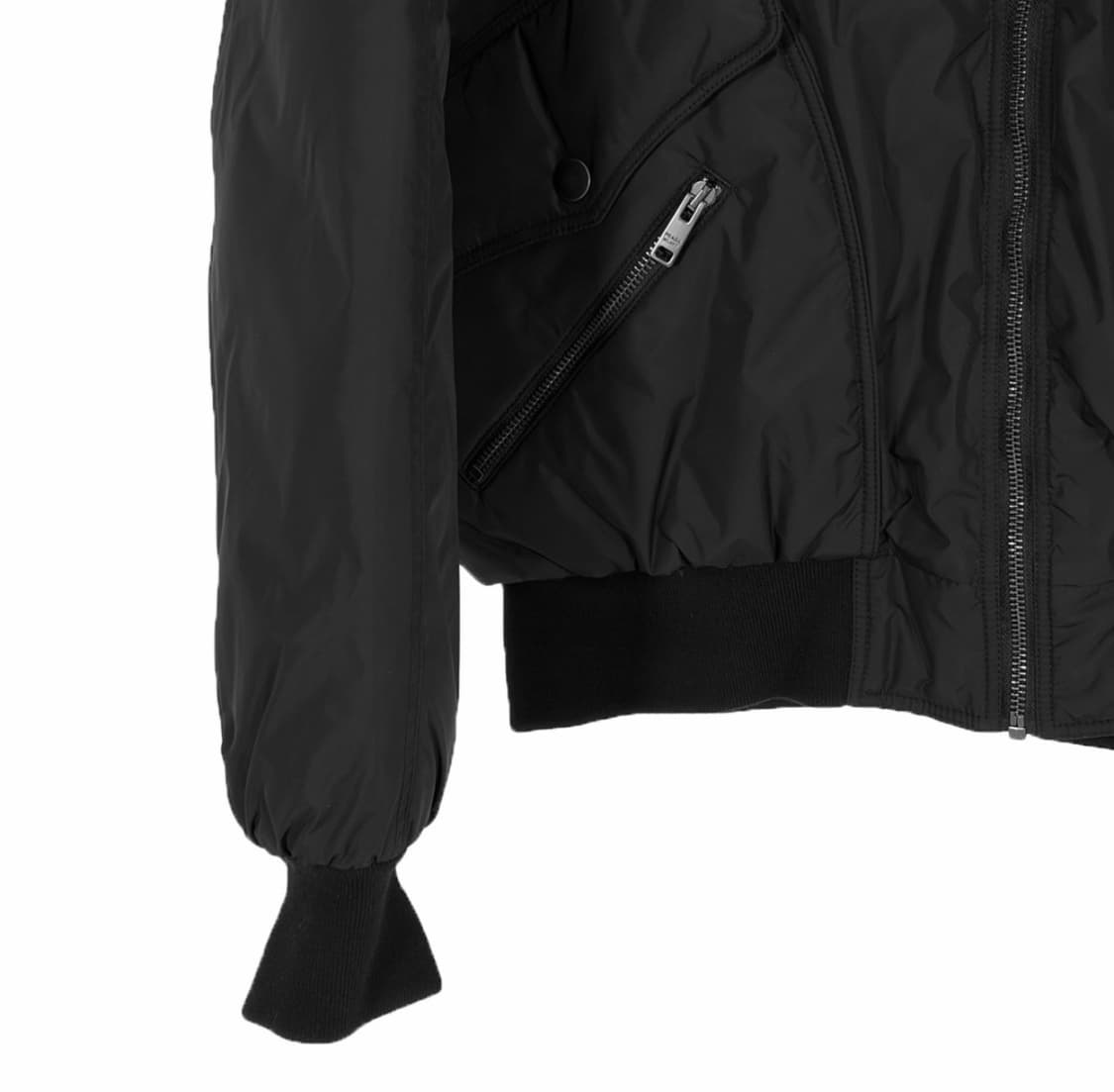 [M] 프라다 남성 웨이트 삼각로고 리나일론 다운 봄버 패딩 자켓 블랙 상품이미지6