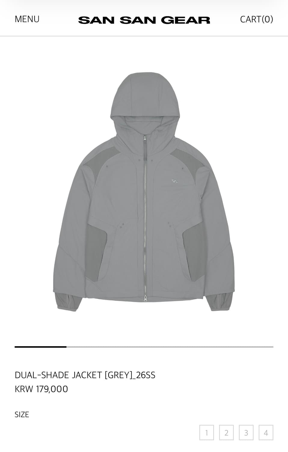 (1size) 산산기어 듀얼쉐이드 자켓 그레이 26ss 상품이미지1