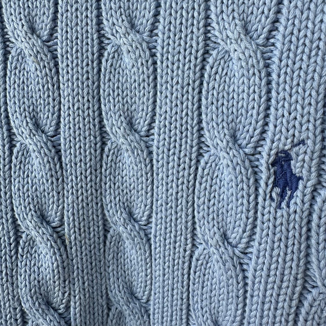 폴로 랄프로렌 케이블 니트 코튼 스웨터 스카이 블루 M 상품이미지8