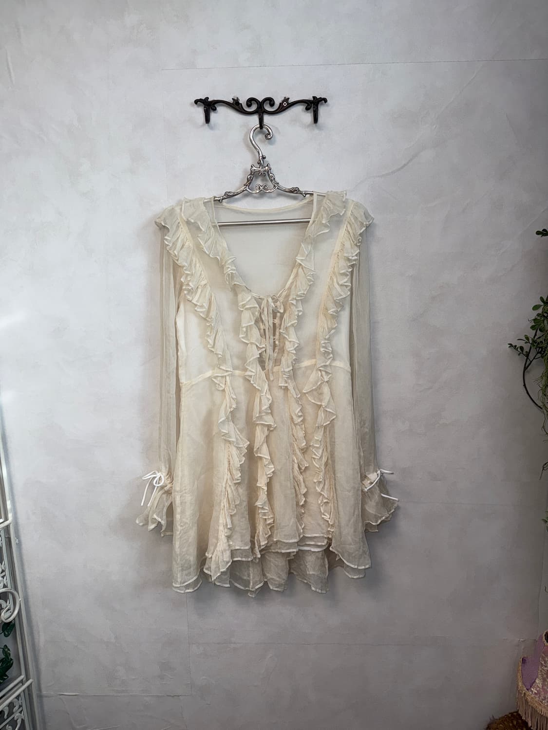 Ivory silk 100 fairy ruffle ops 상품이미지4