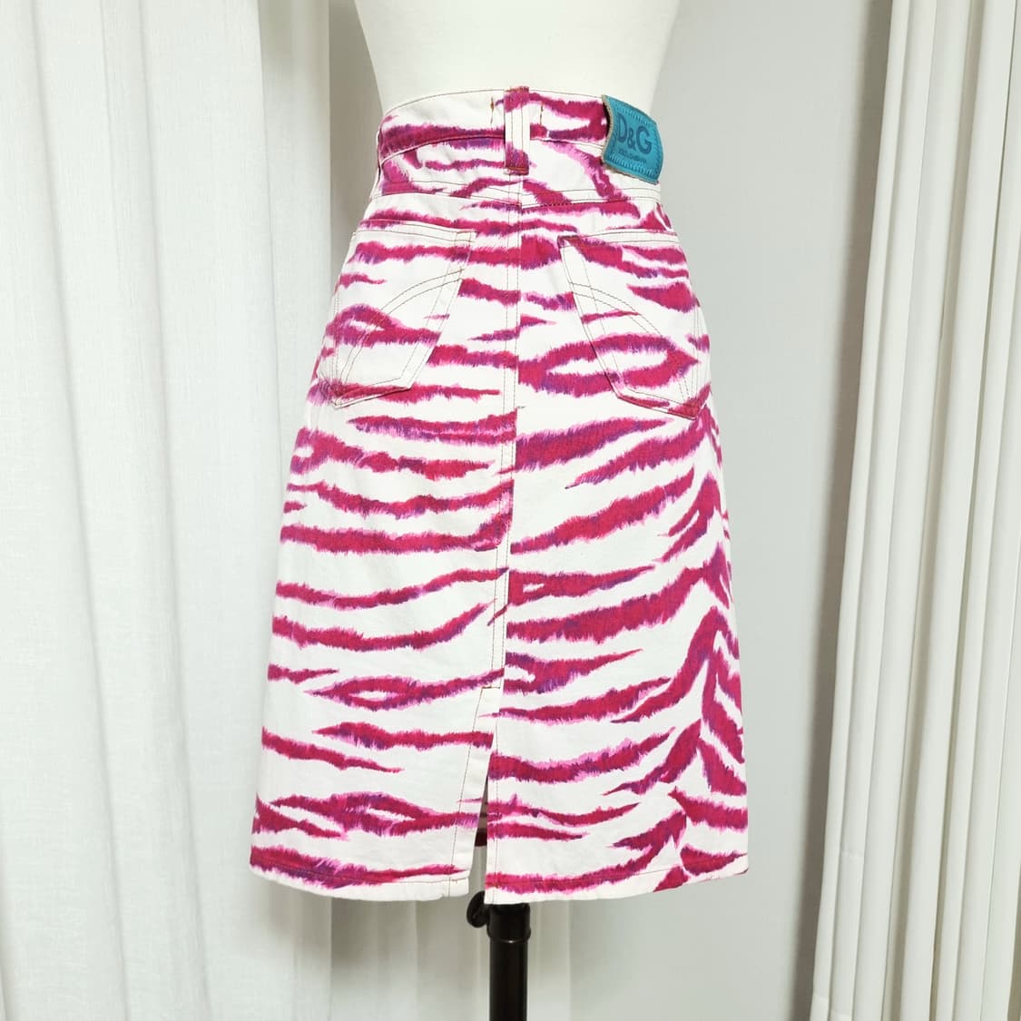 돌체앤가바나 D&G 핑크레오파드 코튼데님 스커트 치마 (표기26/40) 상품이미지3