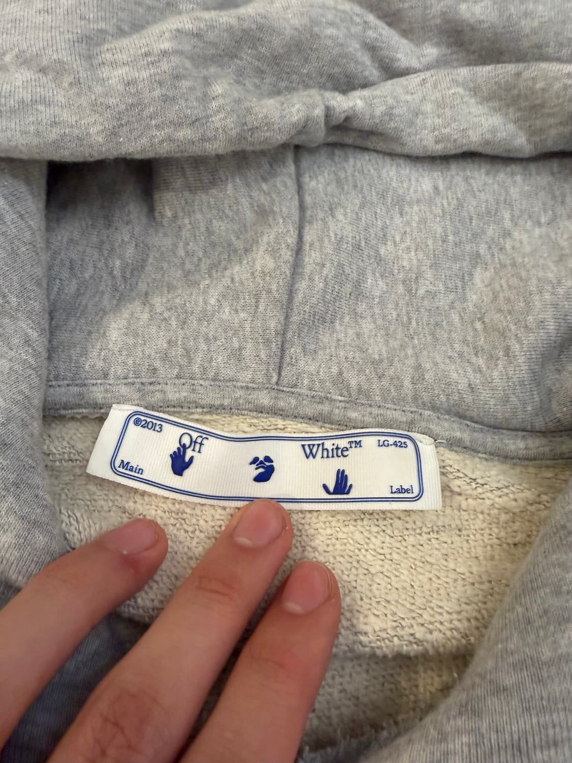 오프화이트 21FW 마커 애로우 후드티 그레이 상품이미지4