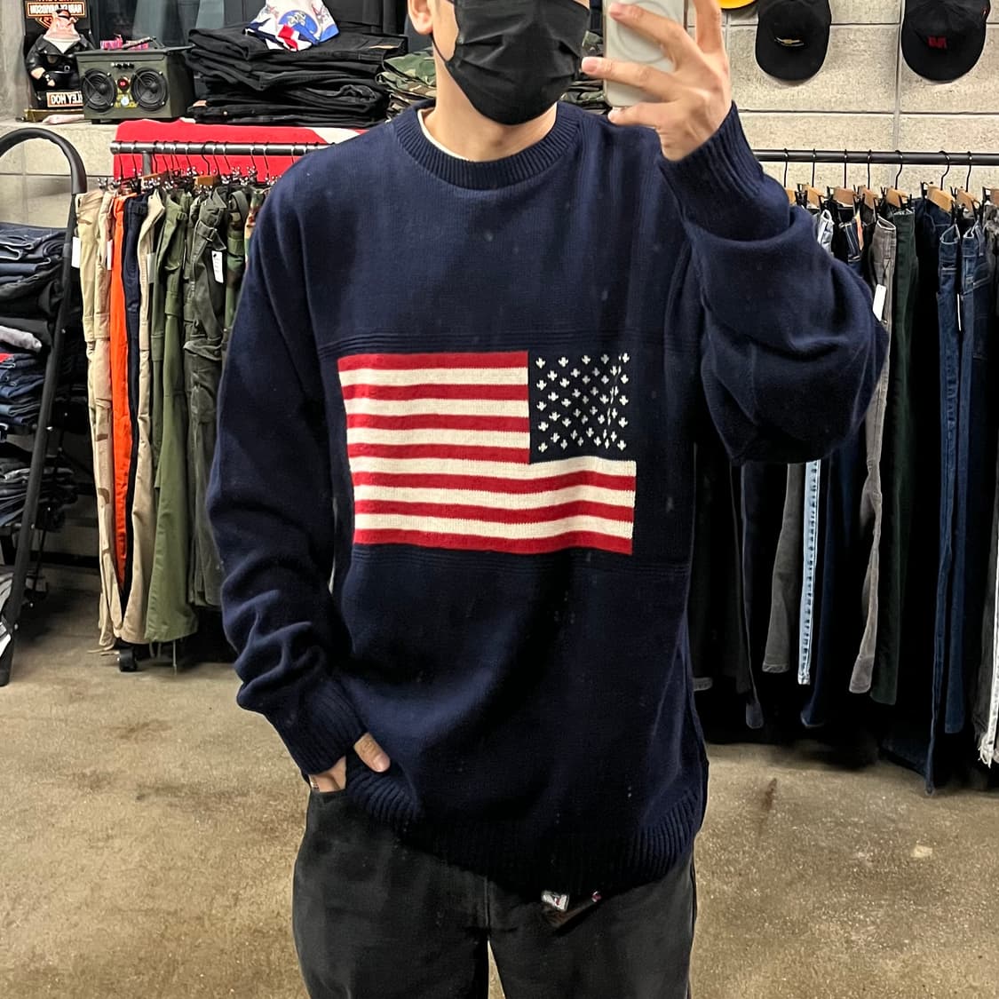 빈티지 성조기 니트 (110) 상품이미지1