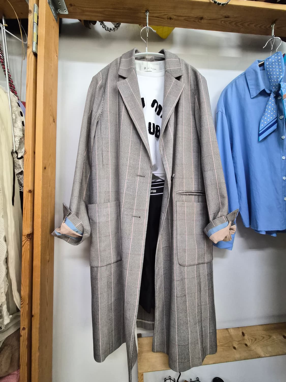 잇미샤 체크롱자켓. 자켓트렌치 상품이미지1