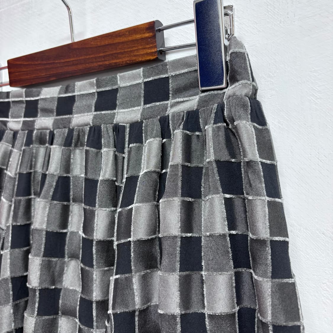 그레이 체크 플레어 롱 스커트  JPN 상품이미지3