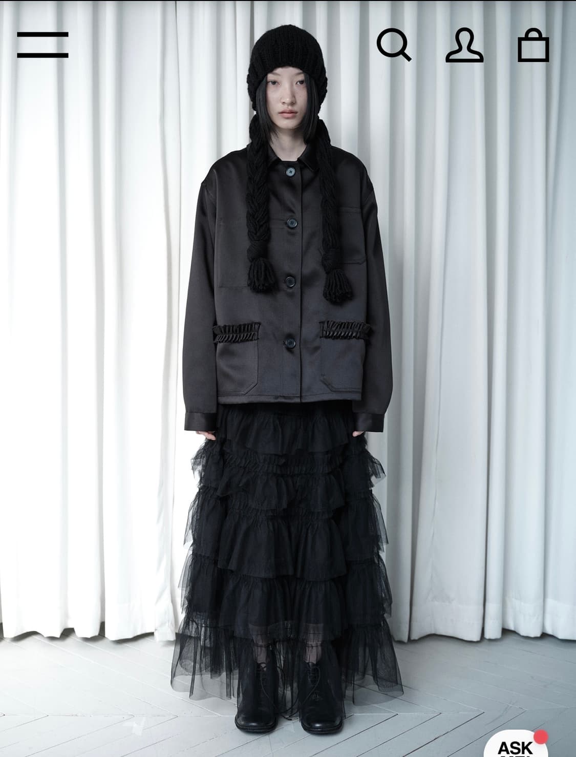 생긴스튜디오 TULLE TIERED LONG SKIRT - BLACK 상품이미지1