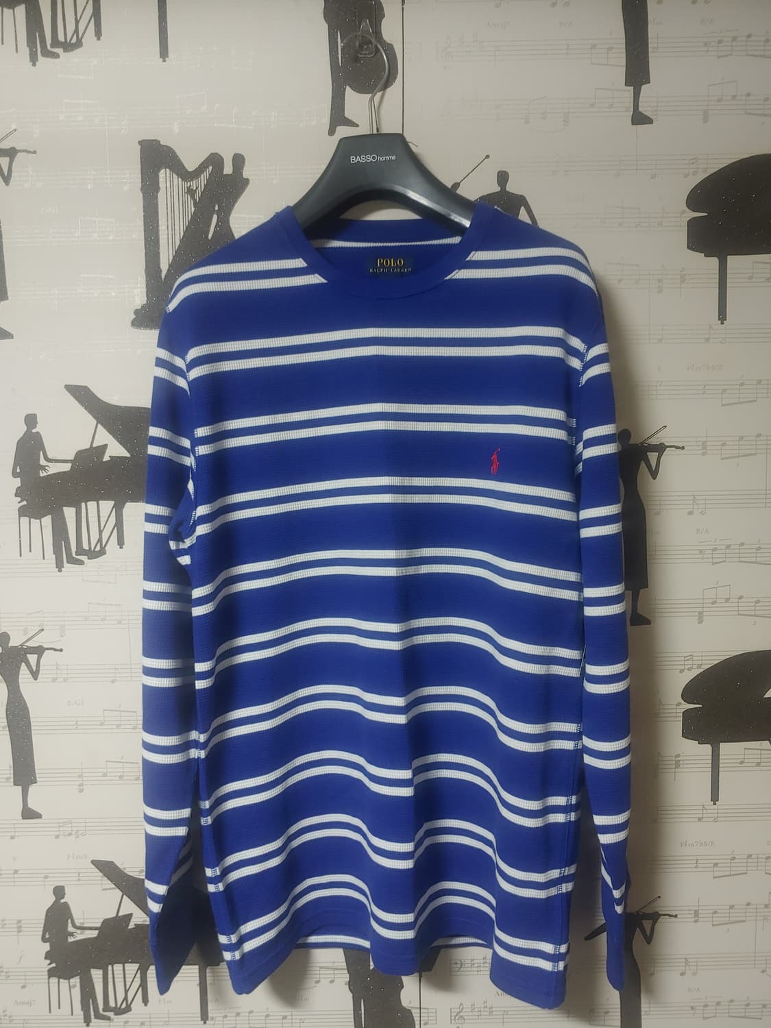 (새제품)  폴로 랄프로렌 스트라이프 블루 티셔츠 L사이즈 택○ 상품이미지1