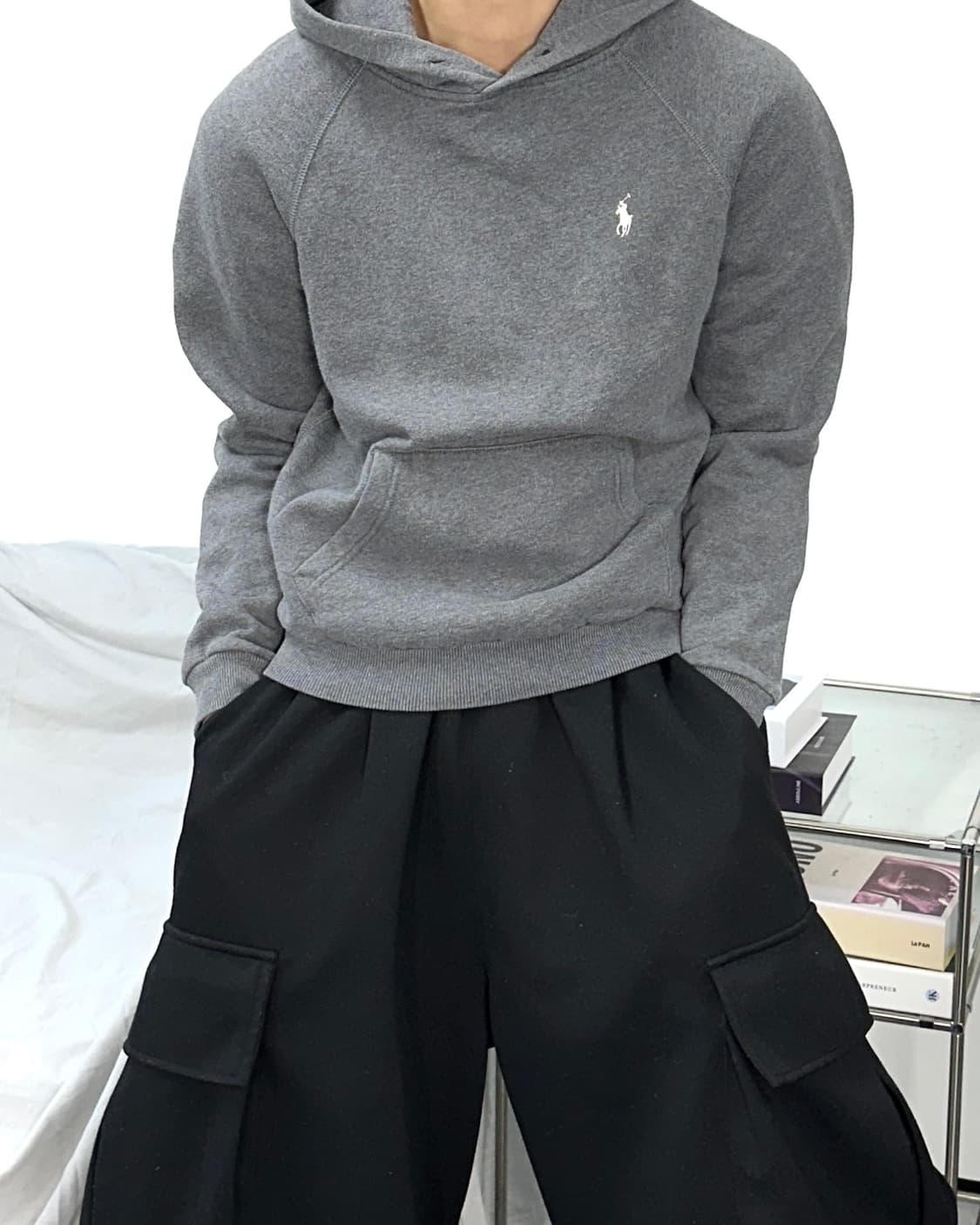 폴로 랄프로렌 딥그레이 후드티 M 상품이미지1