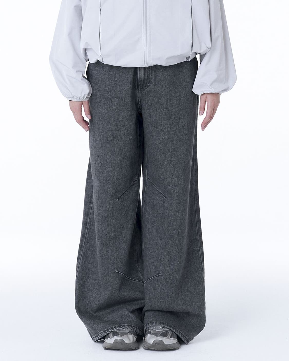 미세키서울 포켓 데님 와이드팬츠 차콜 상품이미지1