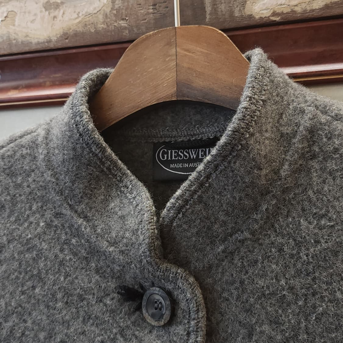 90s 기스바인 프렌치 울 니트 코트 오스트리아 티롤 코트 헤비울 컨트리 상품이미지5