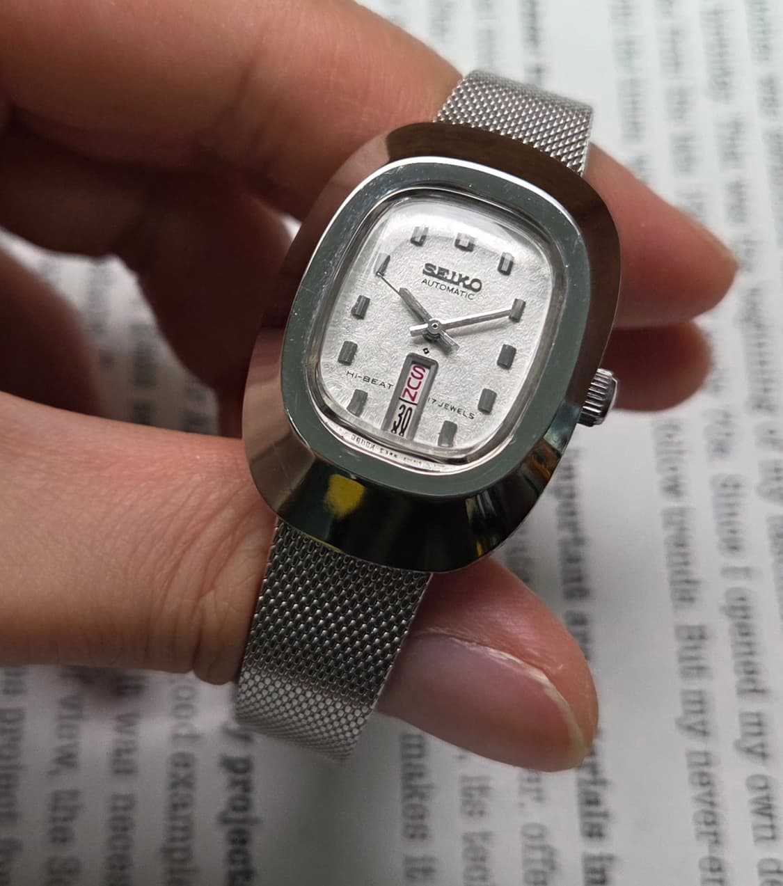 레어] 빈티지 세이코 하이비트 화이트 눈송이판 여성용 브레이슬릿 ver. 상품이미지6