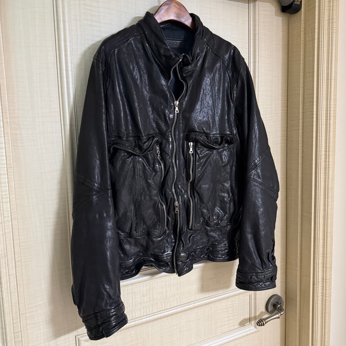 닐바렛 버팔로 블랙 가죽 자켓 M(100정도) 상품이미지1