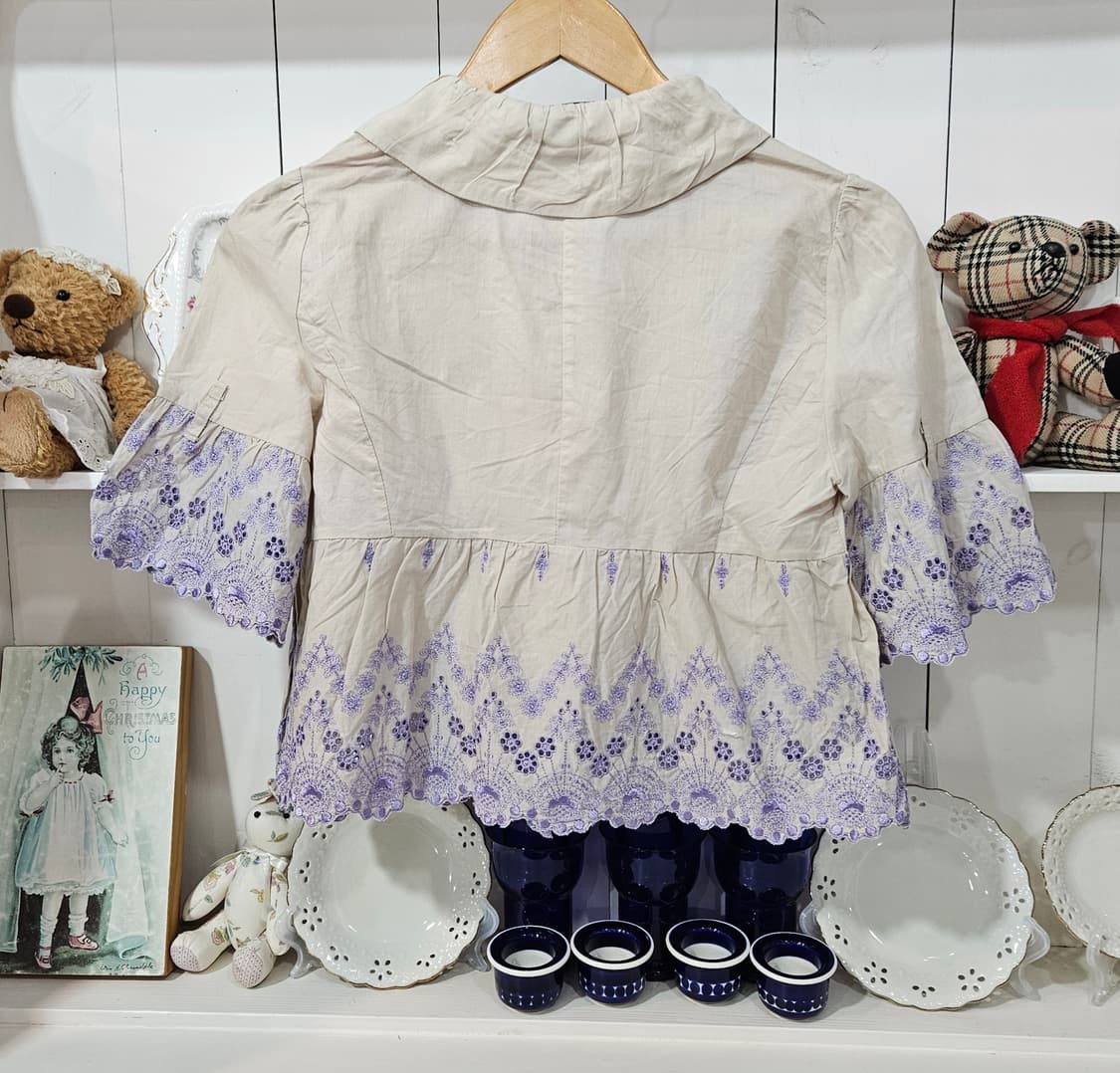 라벤더 자수 코튼 볼레로 상품이미지4