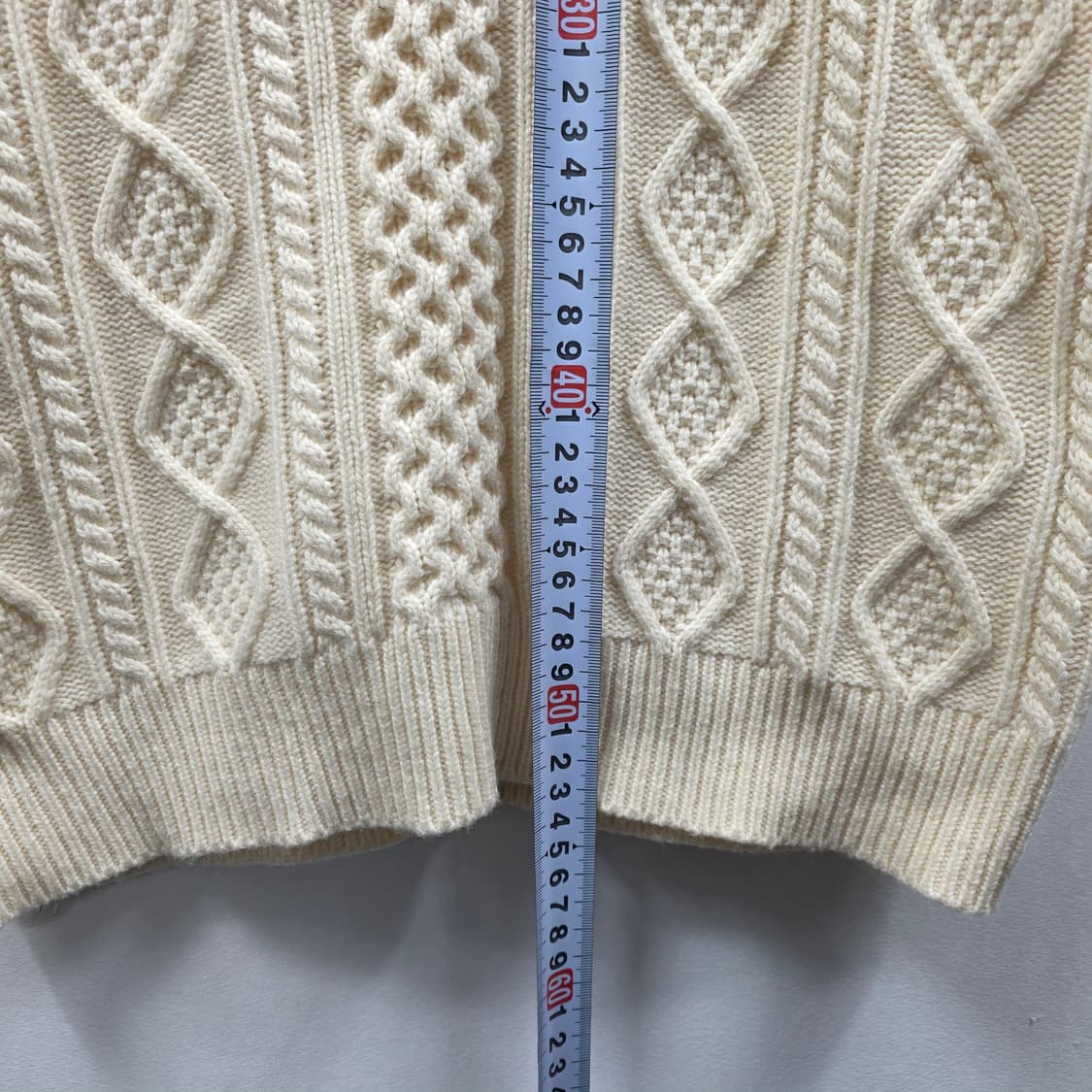 0179 [lookast]아이보리 케이블 반팔 니트 F 상품이미지4
