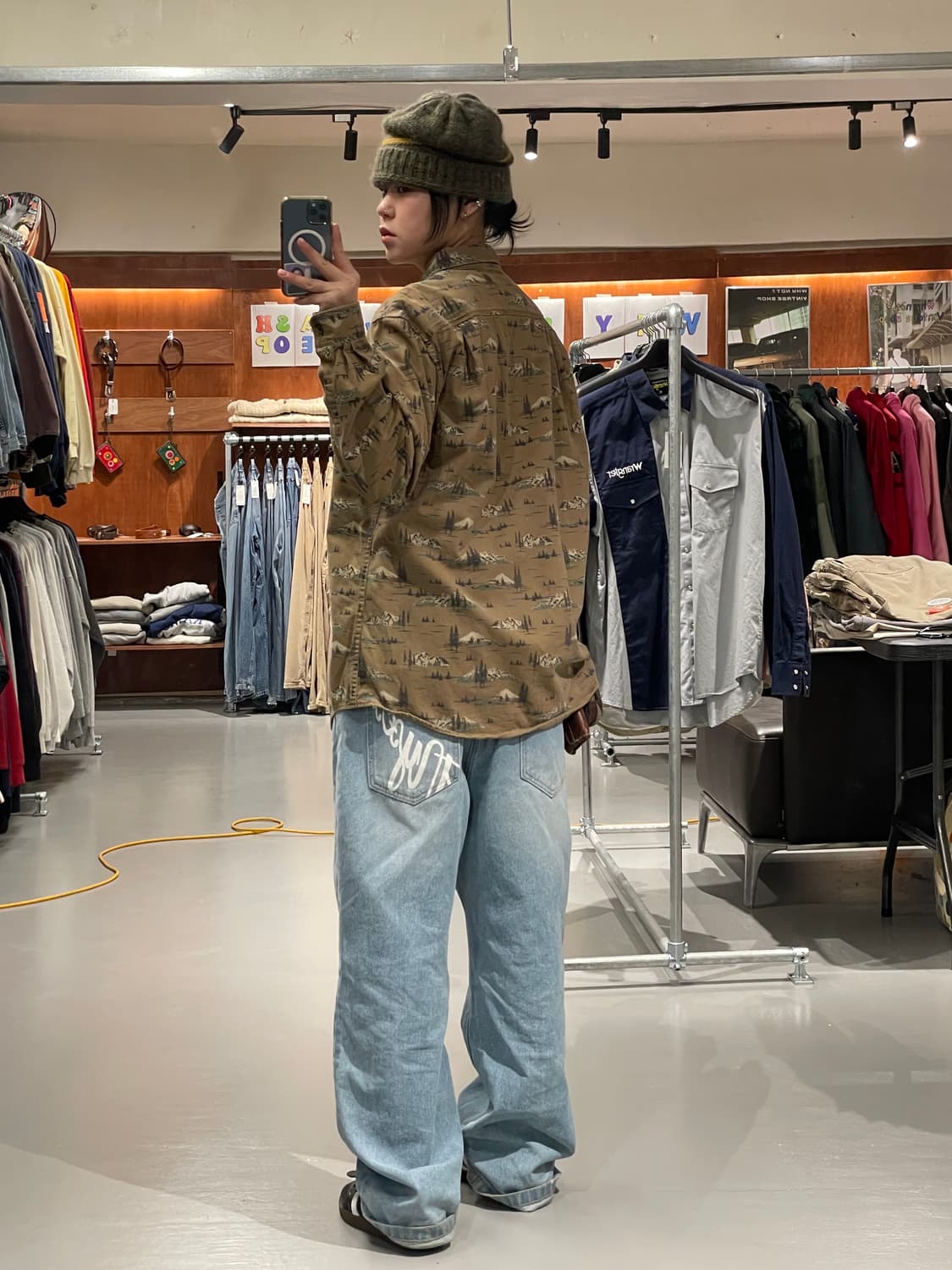 빈티지 패턴 워크 셔츠    상품이미지6