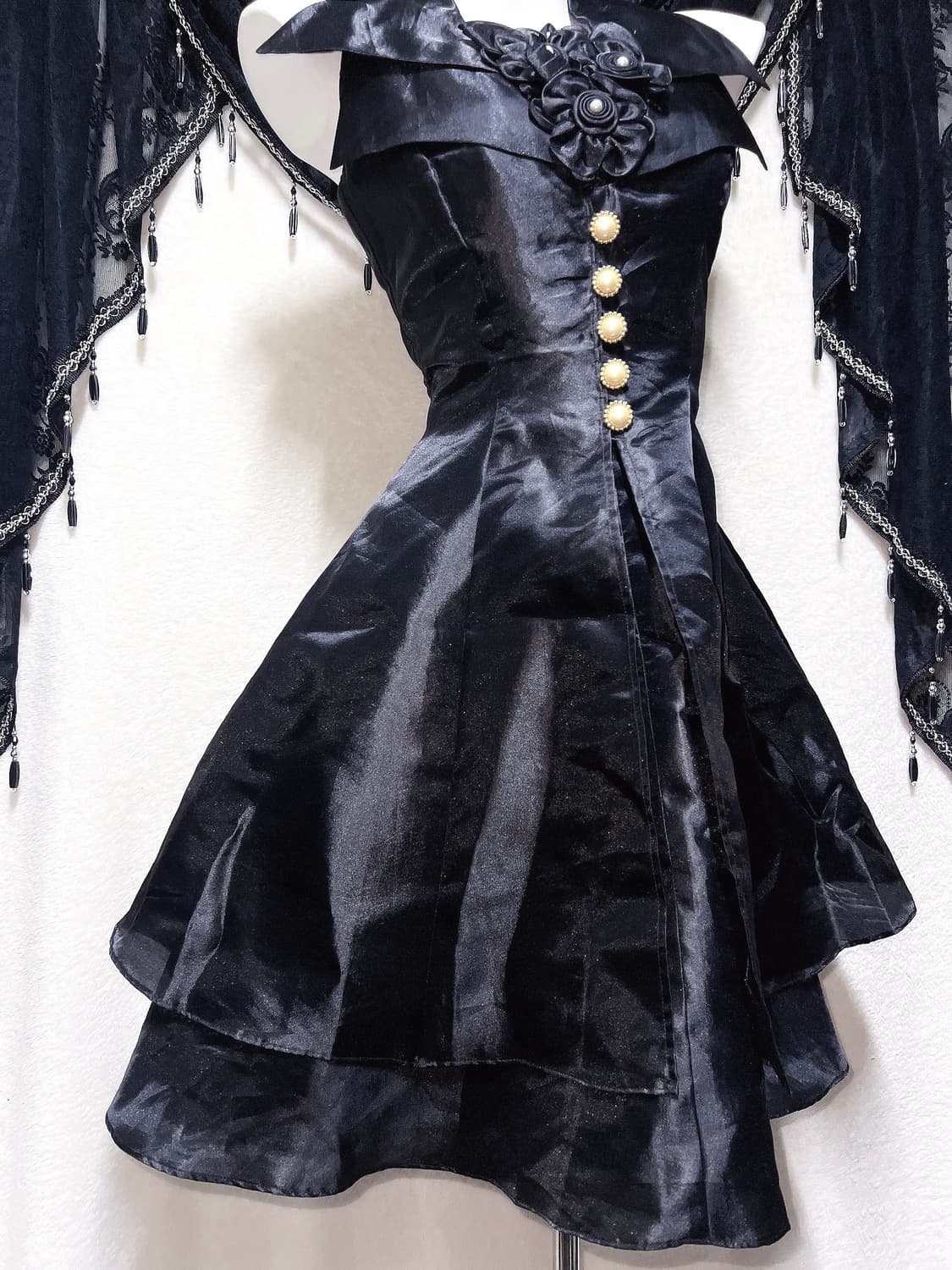 로맨틱고딕 고스펑크 미사 세라 레이스업 코르셋드레스 새틴원피스 공겜 핀터 상품이미지9