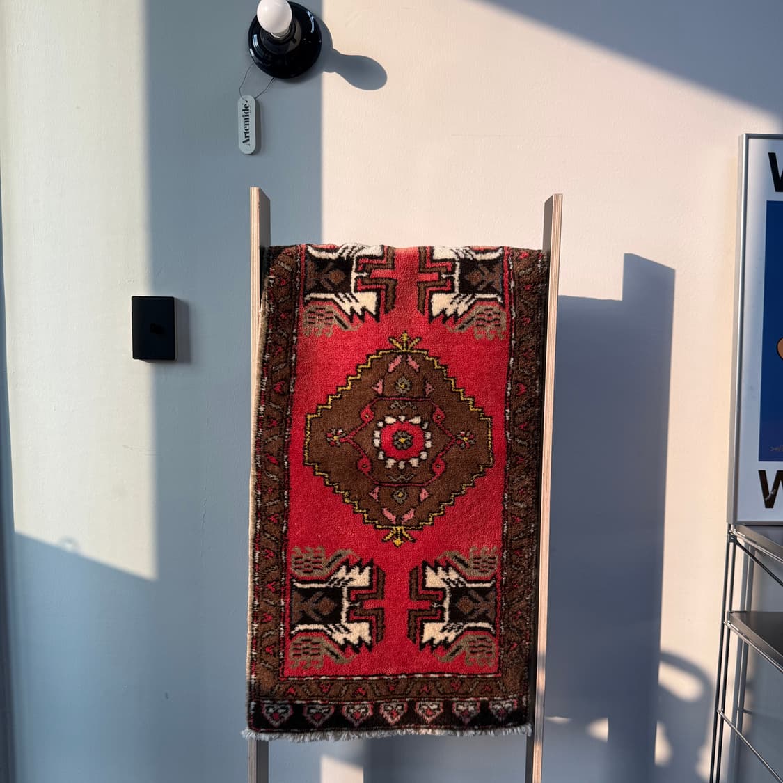 선셋 레드 텍스타일 빈티지 핸드 메이드 러그 상품이미지1