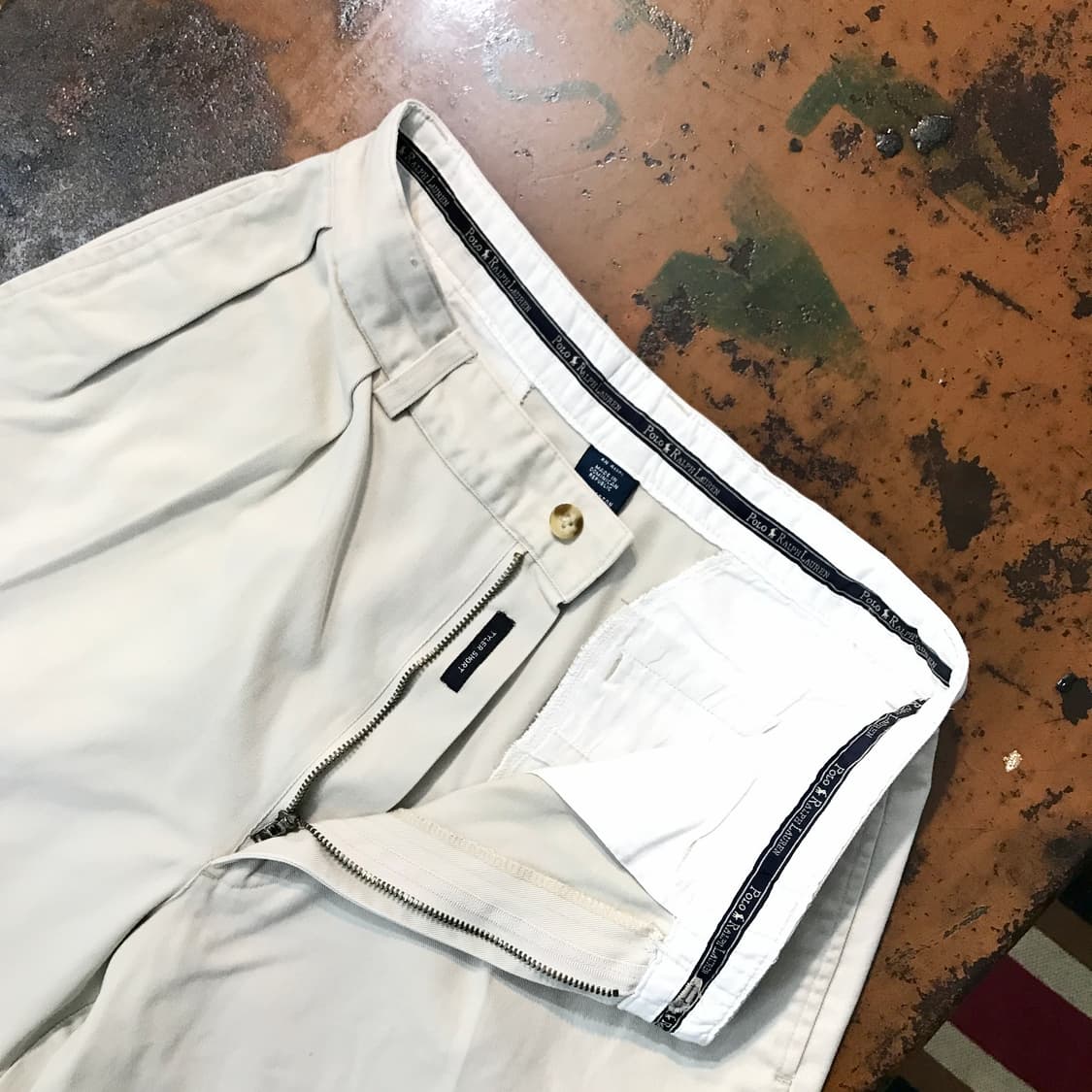 폴로랄프로렌 베이지 투턱 핀턱 치노 숏 팬츠 허리 28 사이즈  상품이미지4