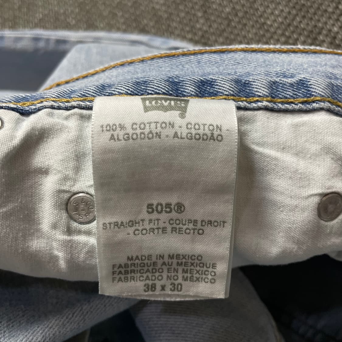 (38) 리바이스 505 38X30 연청 스트레이트핏 데님 팬츠 상품이미지4
