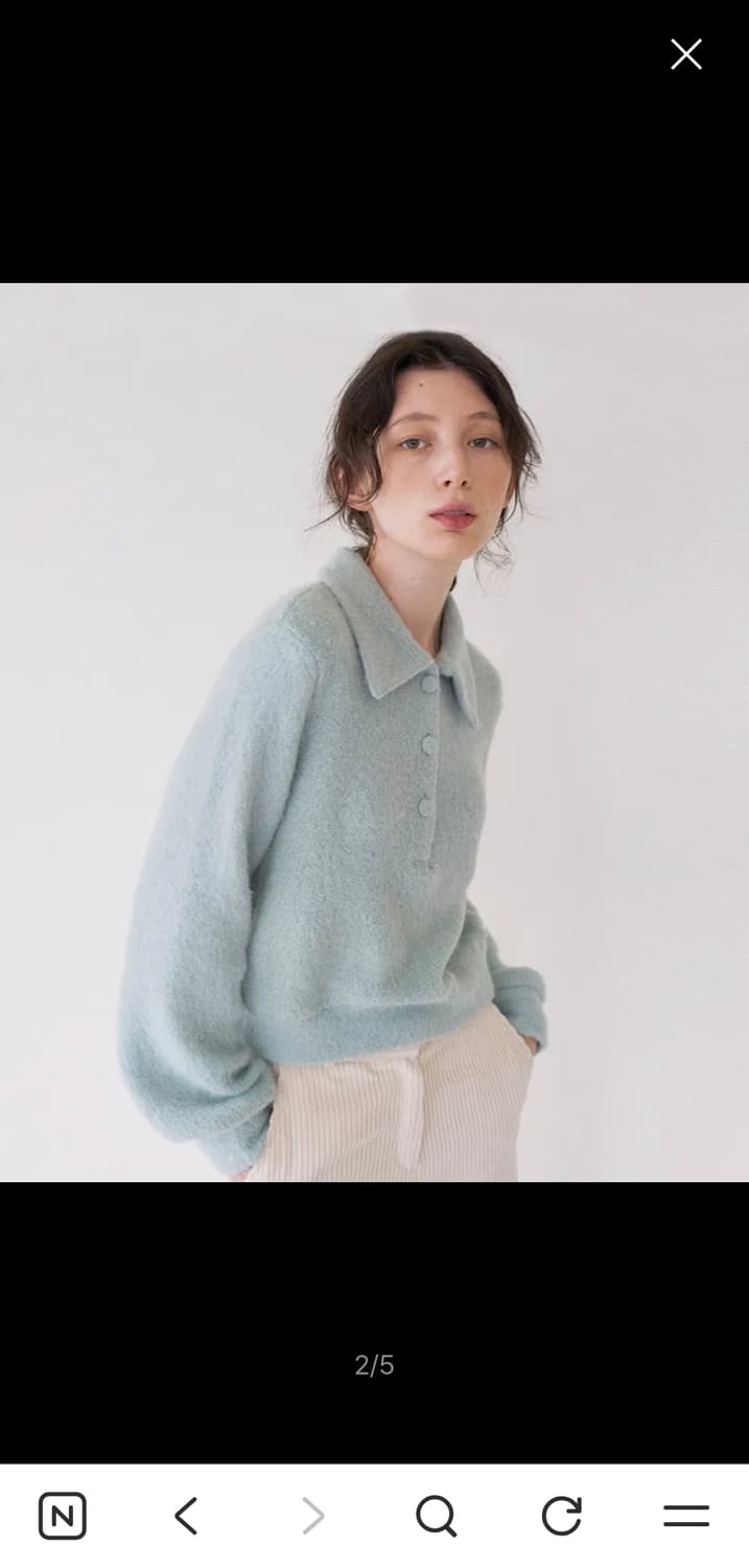 [라티젠] 민트색 뽀글이 카라 니트 판매합니다 상품이미지1