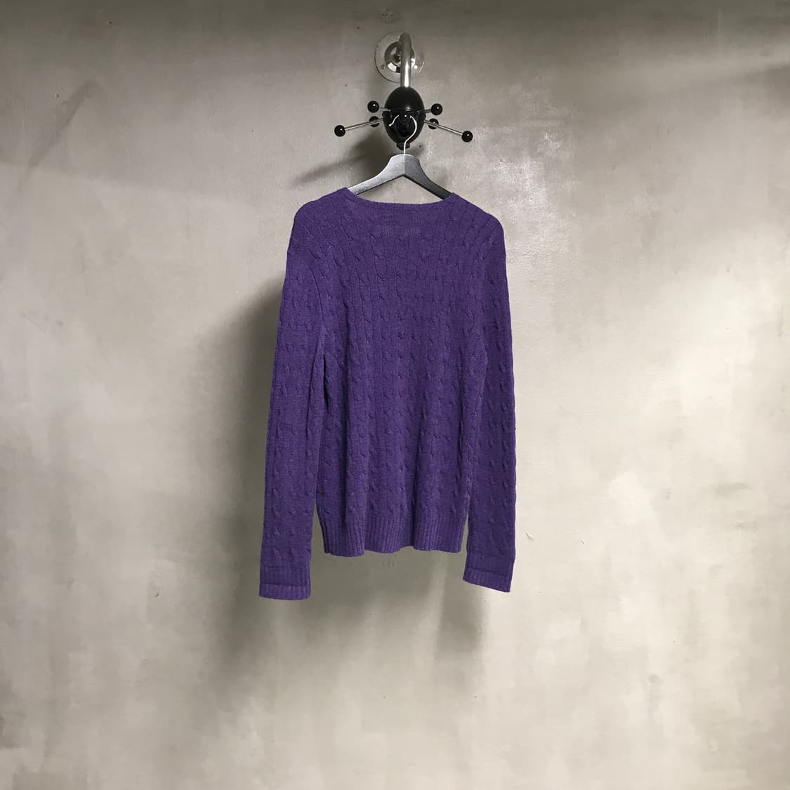 폴로 랄프로렌 케이블 캐시미어 니트 퍼플 M 상품이미지6