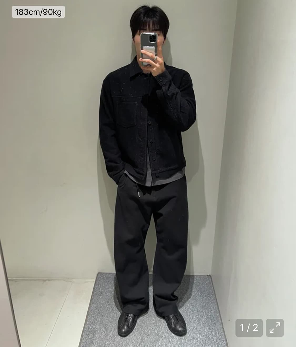 인사일런스 텍스쳐드 자카드 자켓 INK BLACK L사이즈 상품이미지2