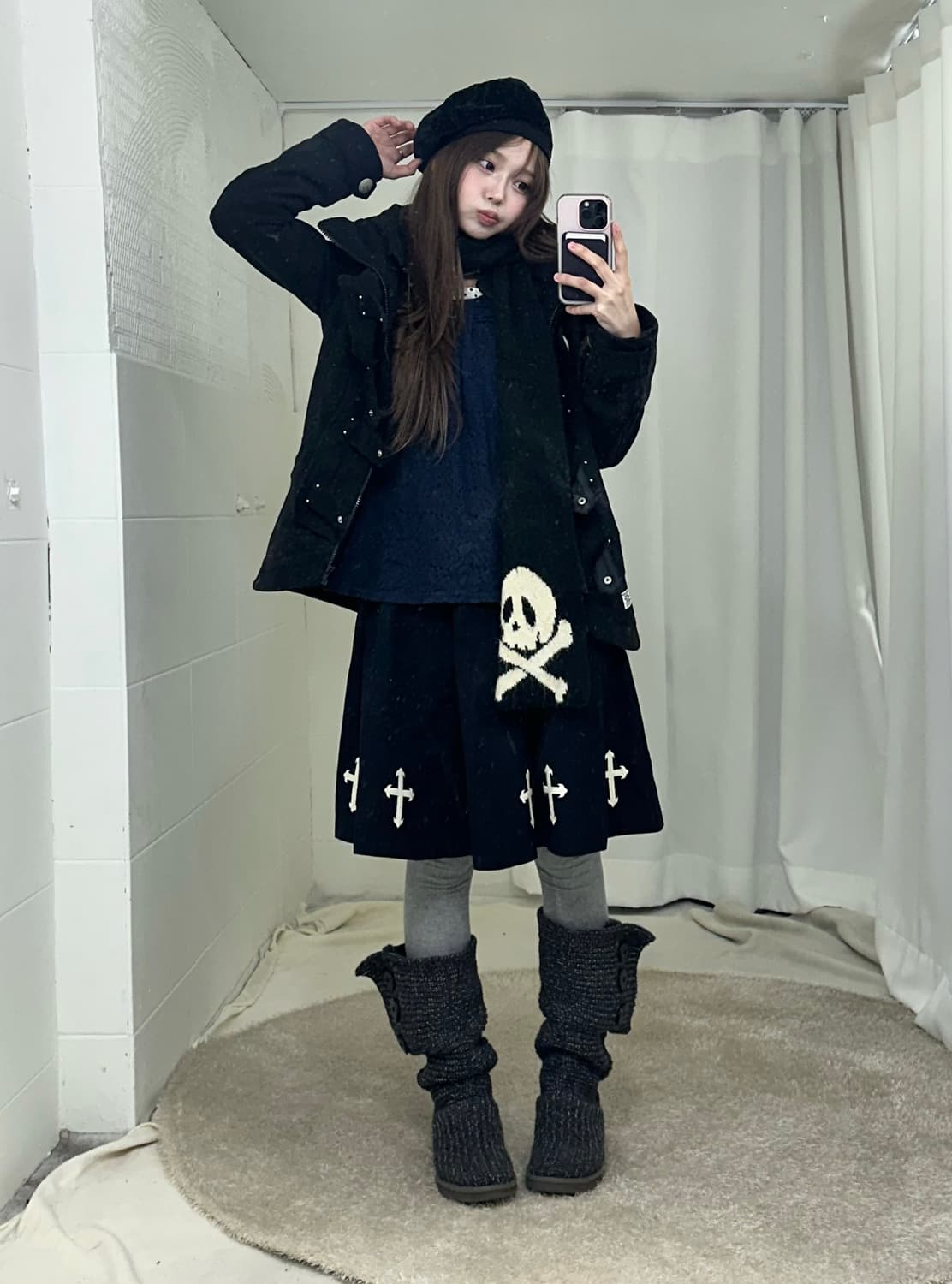 데일리 러블리 펑크 해골 십자가 코디세트 상품이미지1