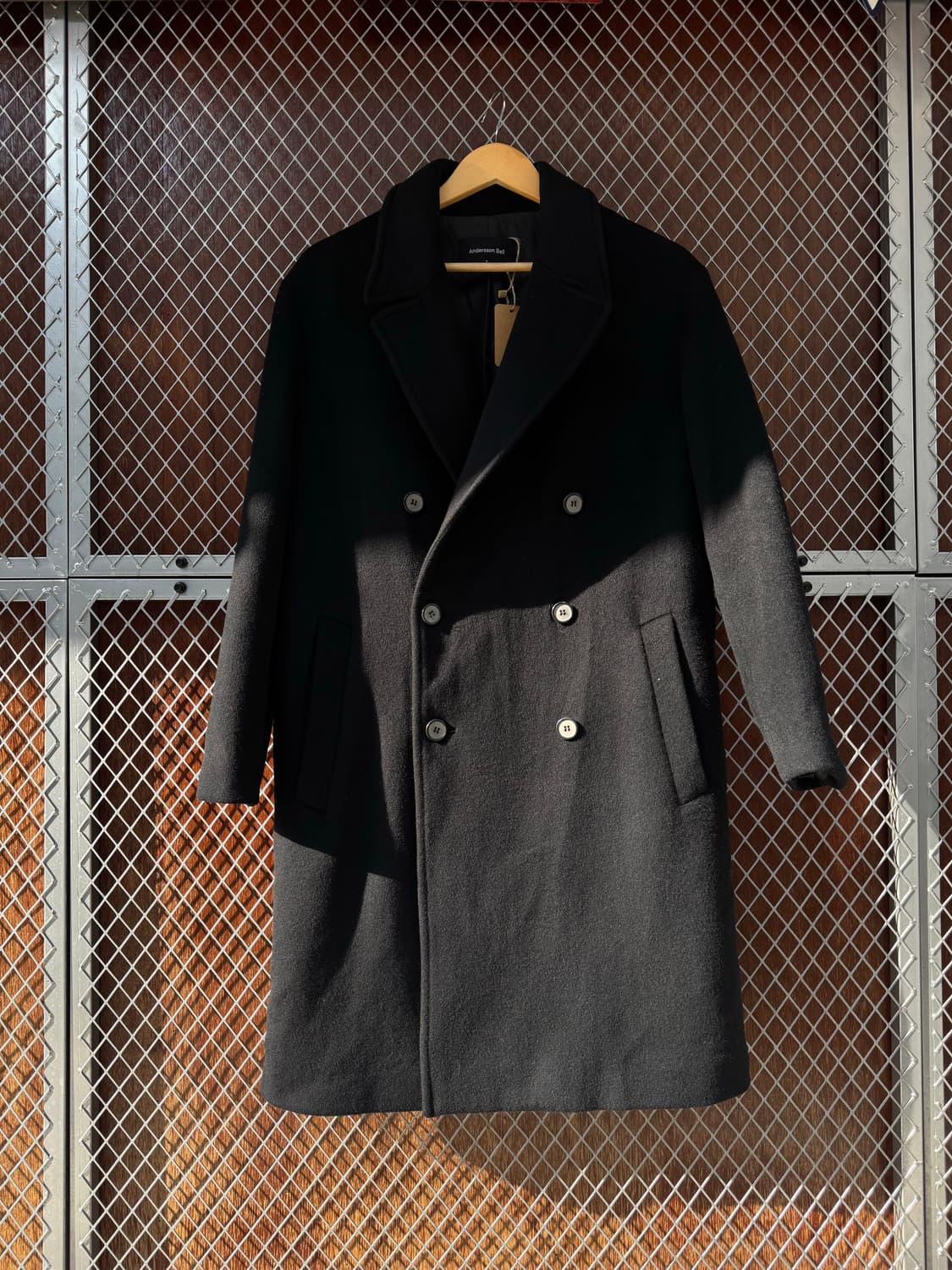 앤더슨벨 조나스 오버핏 캐시미어 블랙 롱 더플 코트 S 상품이미지1