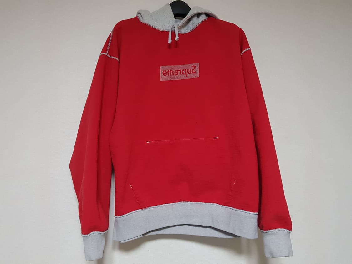 슈프림 인사이드아웃 박스로고 후드 티셔츠 그레이 상품이미지5