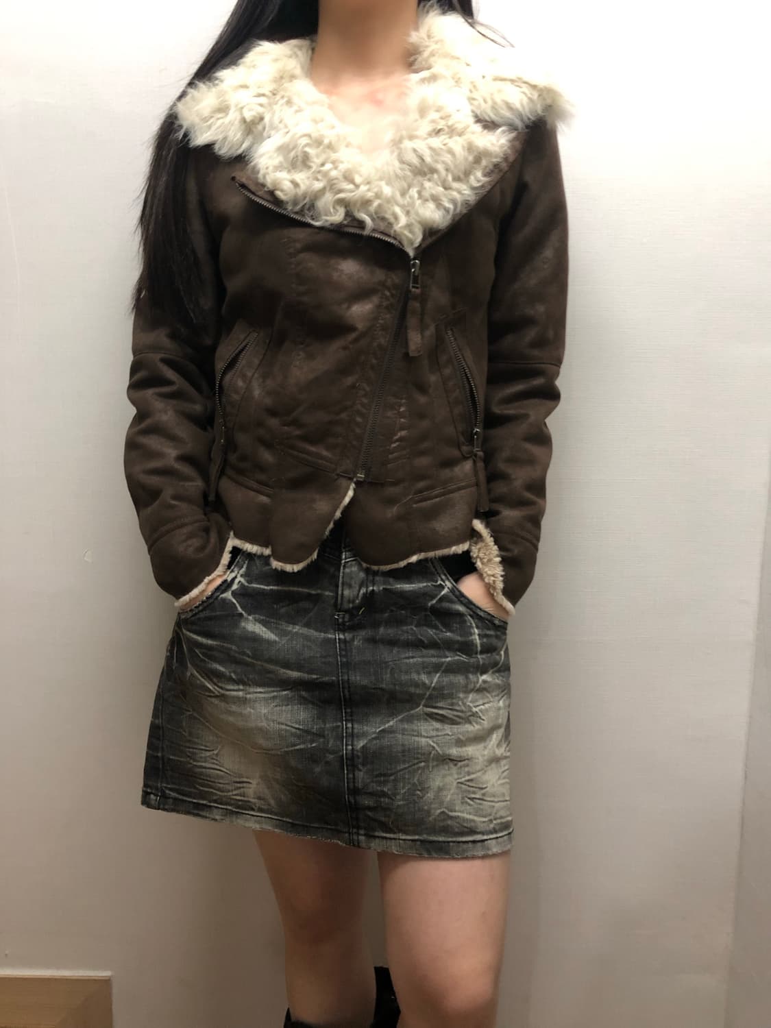 빈티지 브라운 무스탕 자켓 상품이미지5