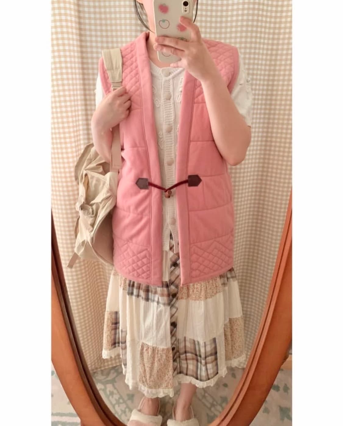 핑크 한텐 조끼 상품이미지2