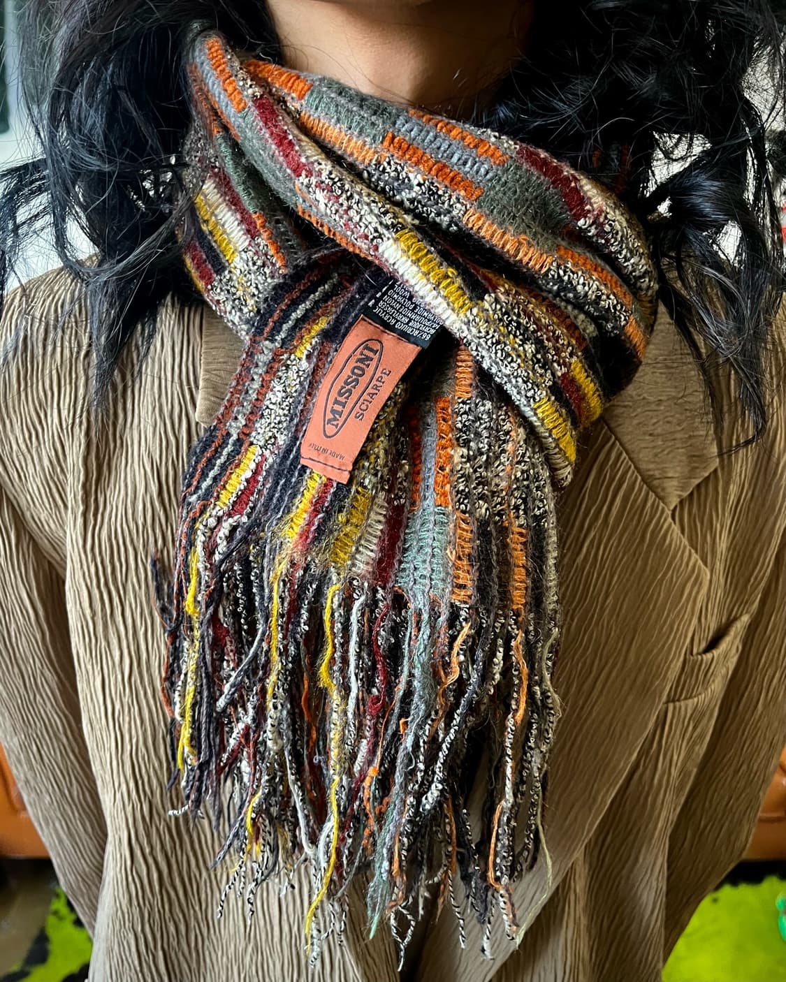 90s Old MISSONI Mohair Knit Muffler 상품이미지2