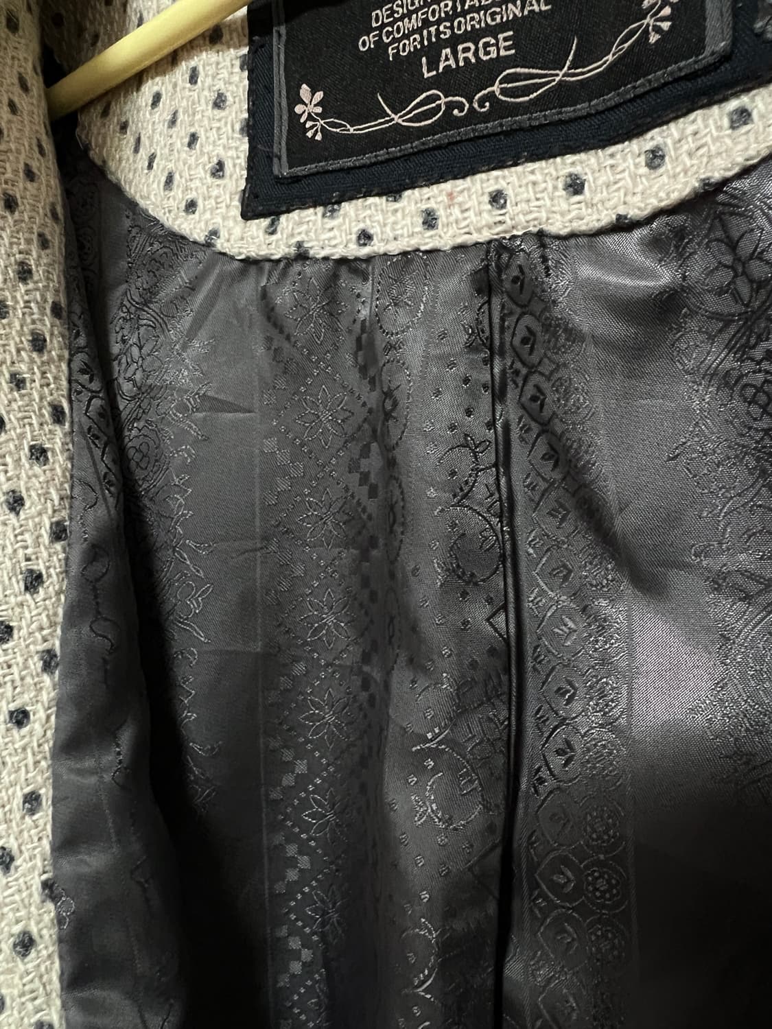 도트 퍼카라 울 코트 상품이미지6