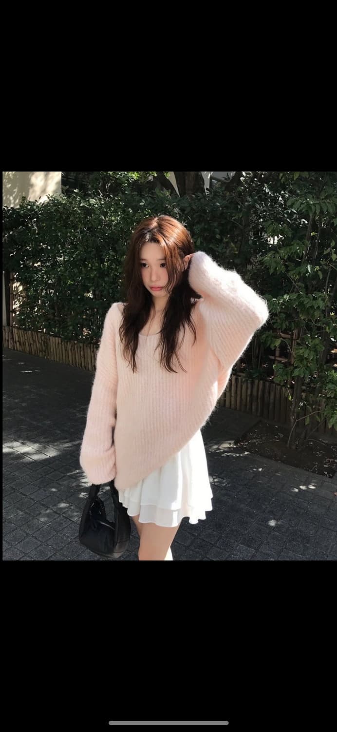 아카이브제이투유 알파카 오버사이즈 니트 핑크 상품이미지3