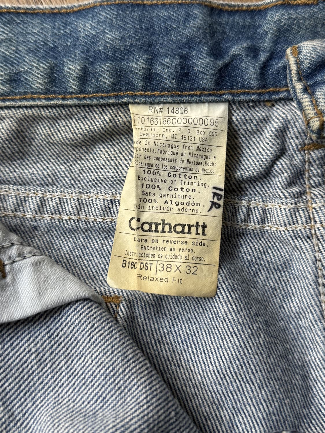 [38]칼하트 USA 미디엄블루 워싱 워크 데님 팬츠 상품이미지7