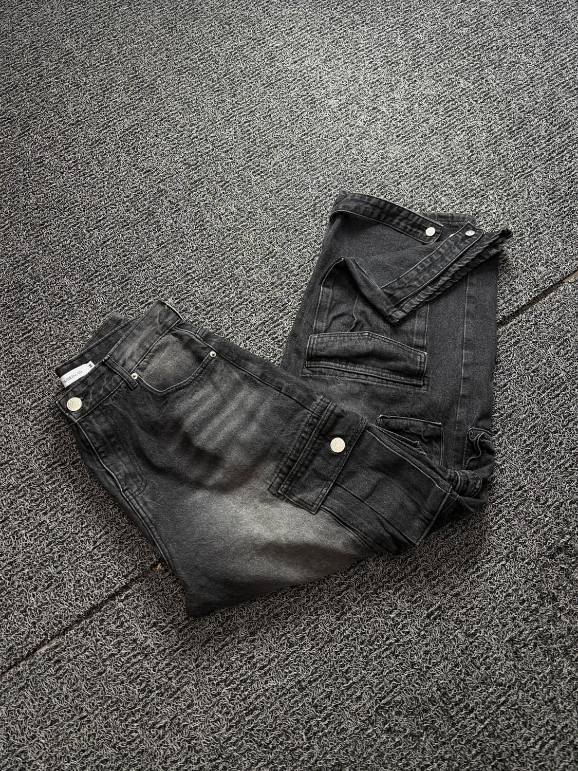 빈티지 아카이브 멀티 포켓 와이드 카고 데님 팬츠 2422 상품이미지1