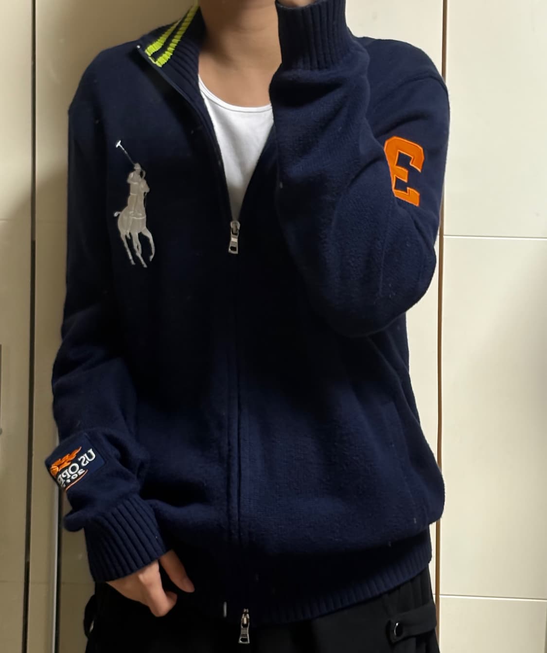 폴로랄프로렌 빅포니 네이비 니트집업 상품이미지1