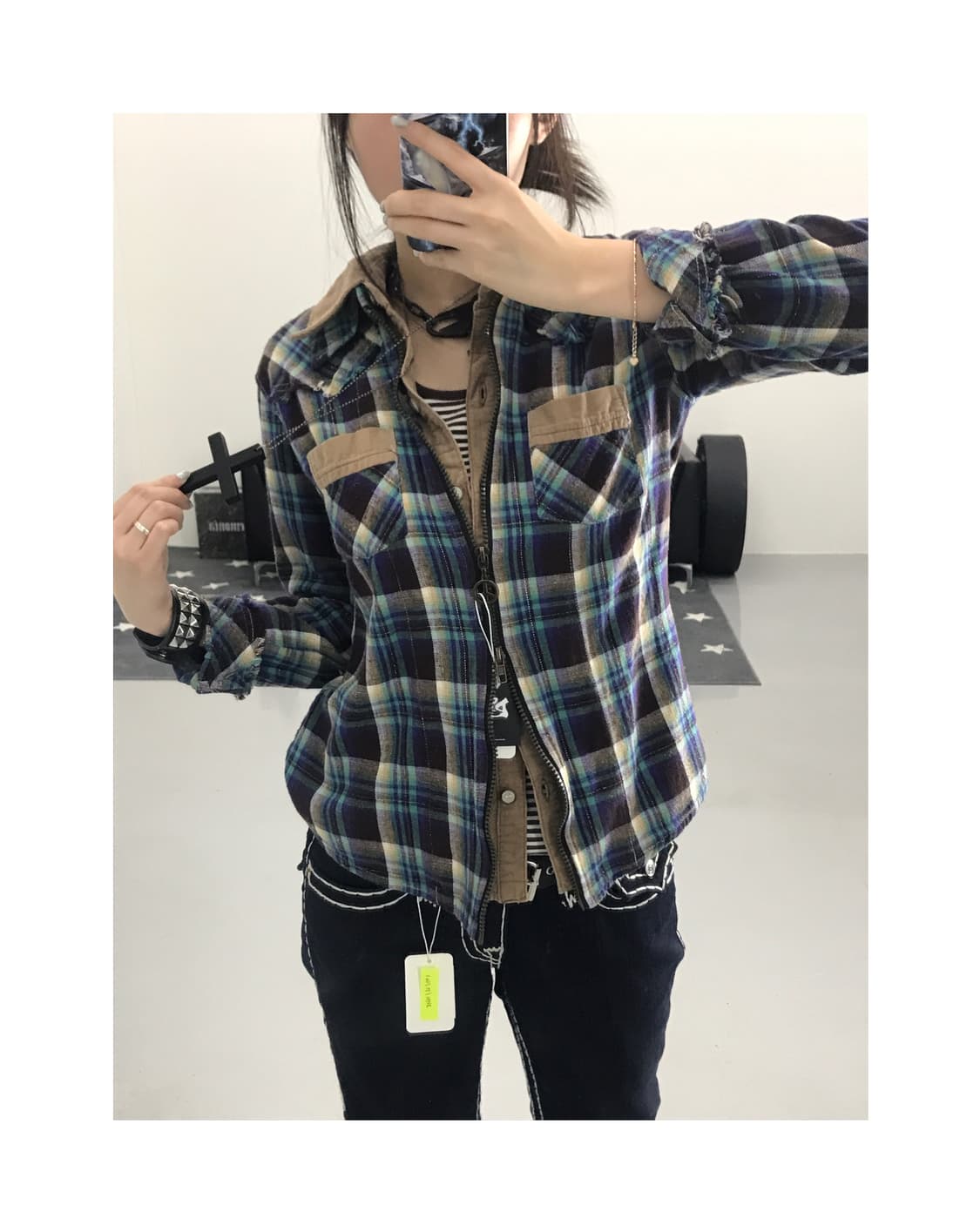 Sky Bomber Layer Checkered Shirts 상품이미지1