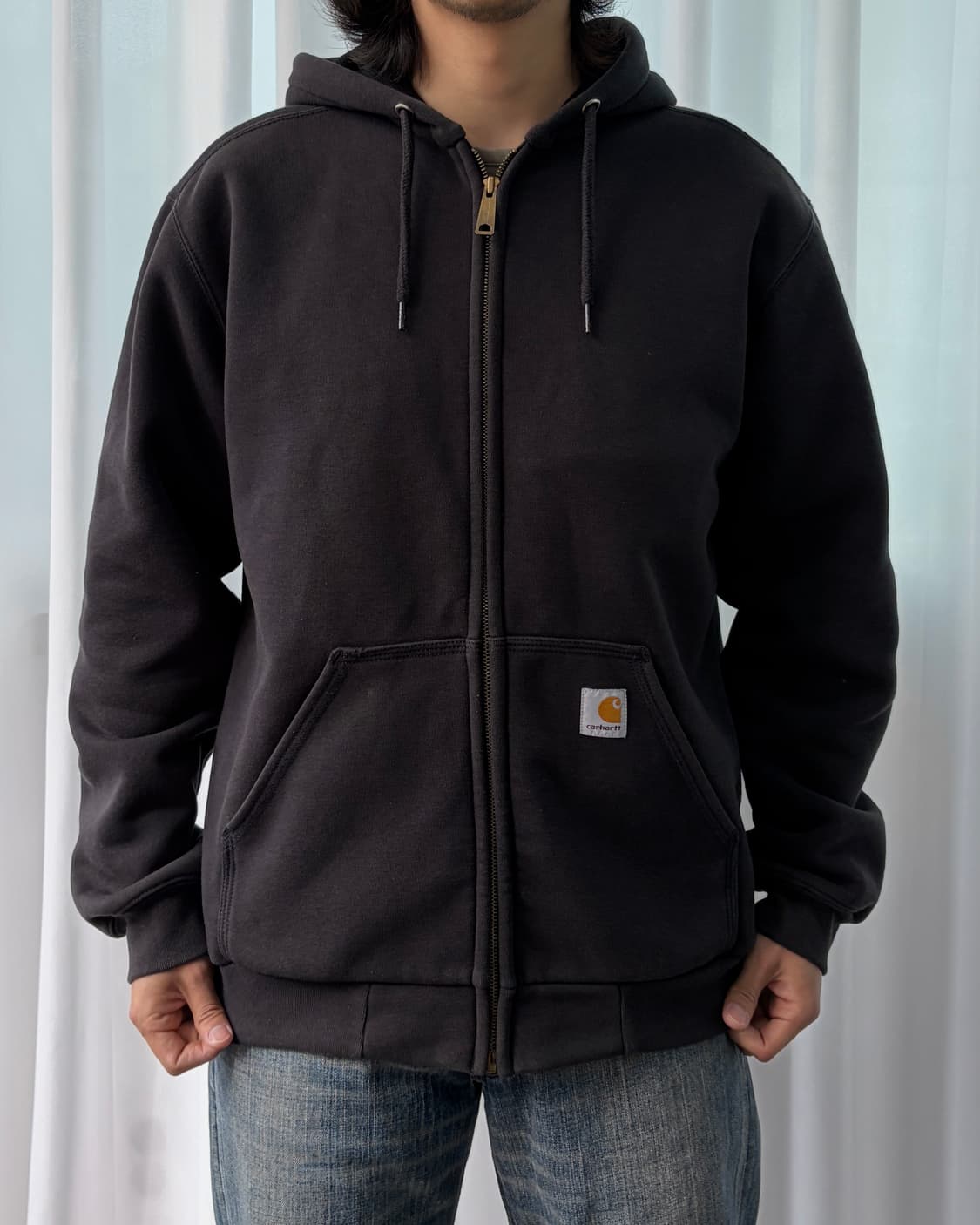 [M]칼하트 써멀 레인디펜더 블랙 후드집업 상품이미지1