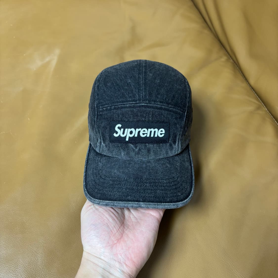 슈프림 캠프캡 모자 박스로고 23ss 데님 블랙 상품이미지3