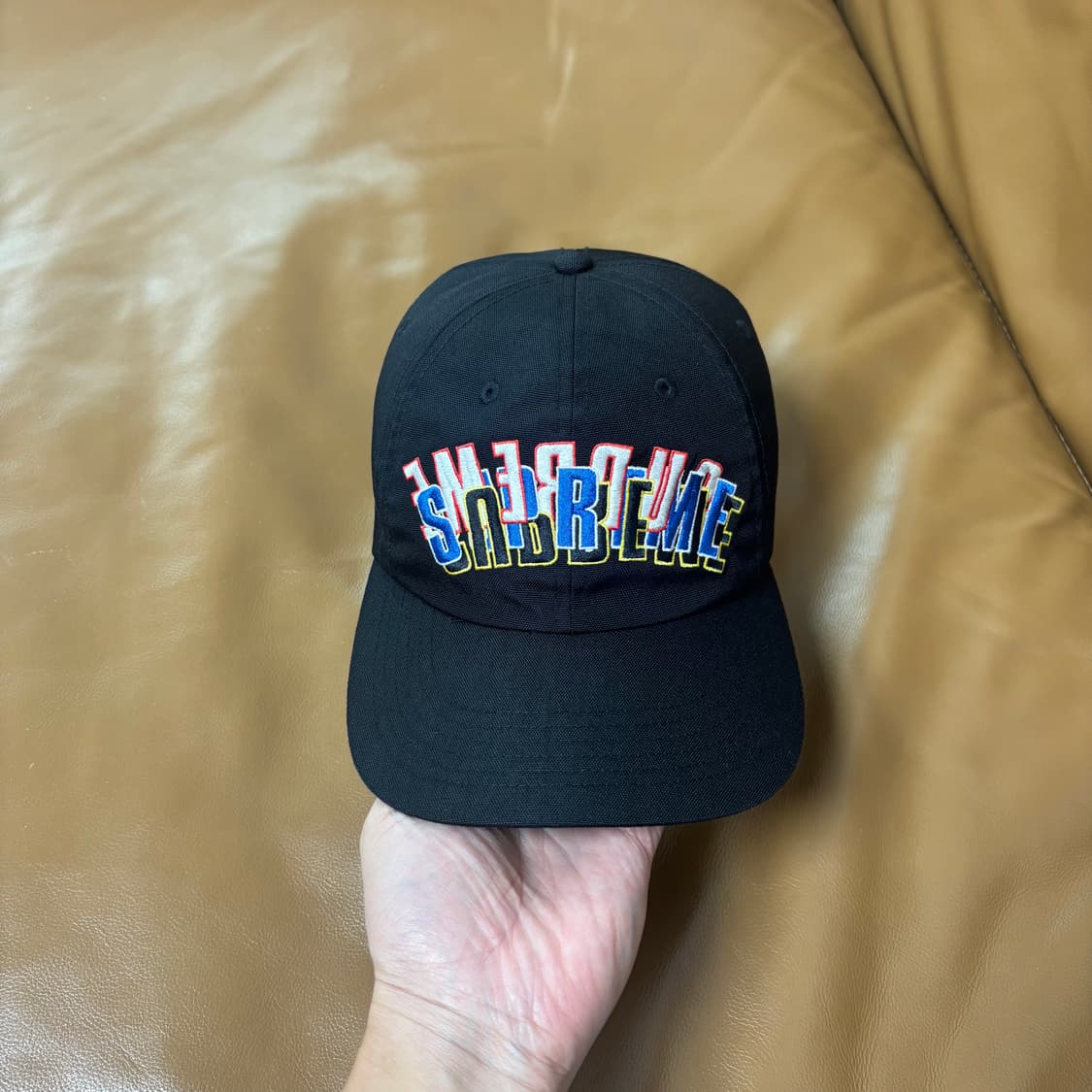 Supreme 슈프림 코듀라 트리플 로고 블랙 6패널 볼캡 모자 상품이미지3