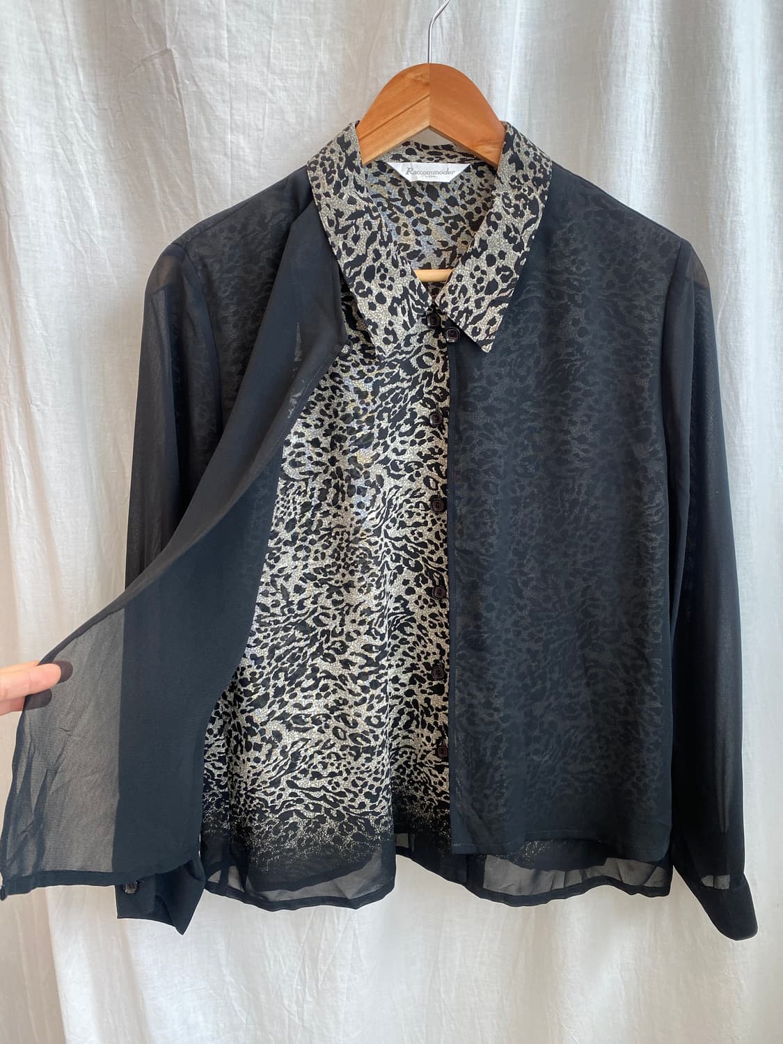 레오파드 레이어 블라우스(L) 상품이미지1