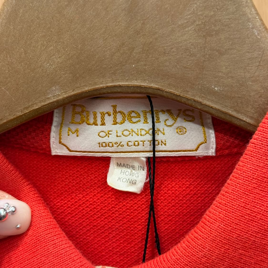 버버리 런던 PK 반팔 카라 원피스 클래식 로고 자수 디테일 레드 상품이미지7